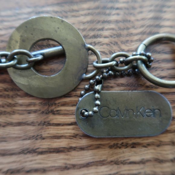 Calvin Klein Multiple Chain Link Brass-Toned Necklace (26 inches) - Picture 4 of 5